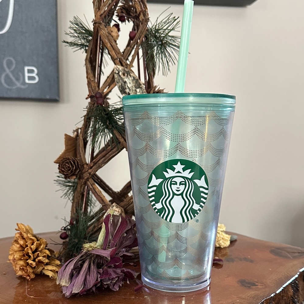 Starbucks Iridescent Tumbler with Green Straw